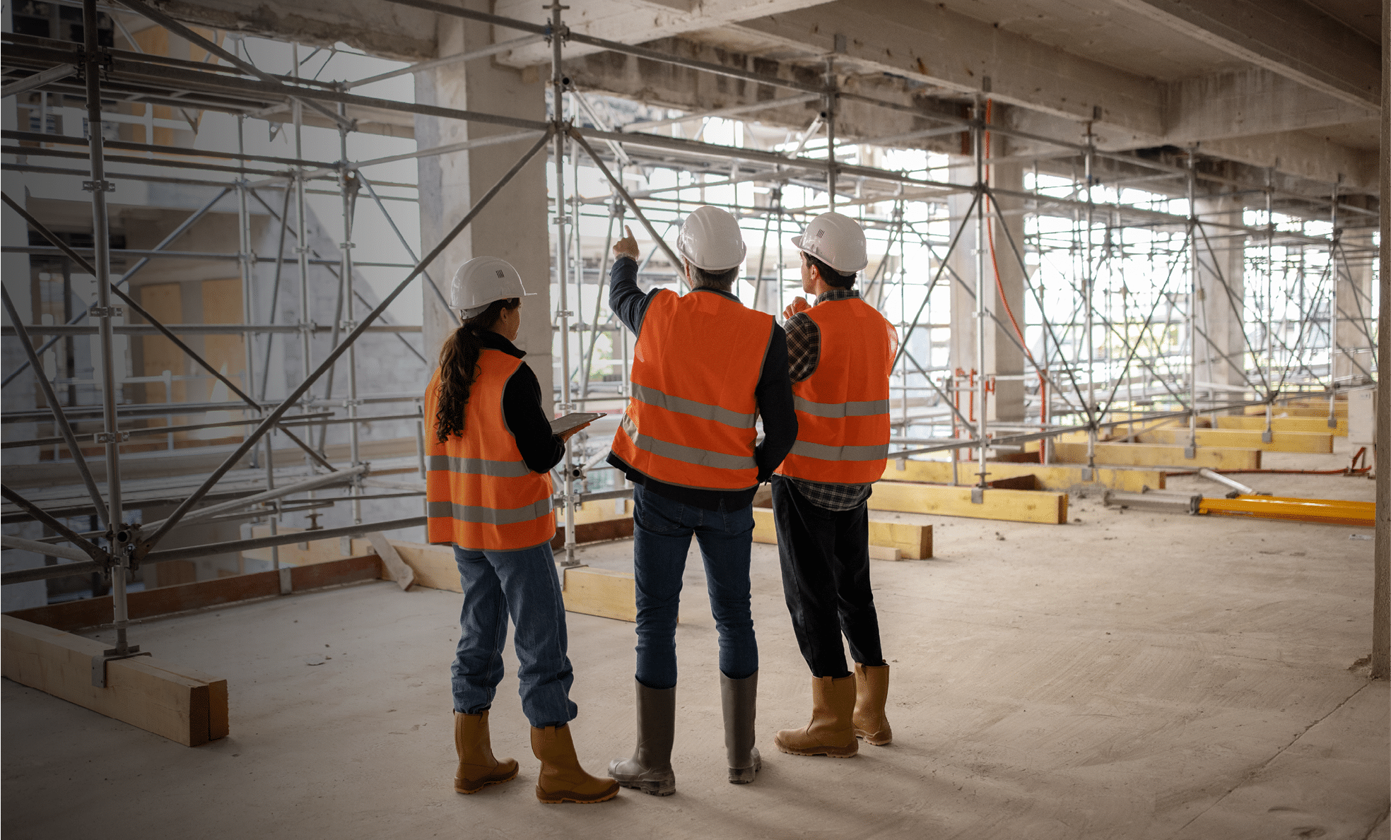 Builders on a construction site