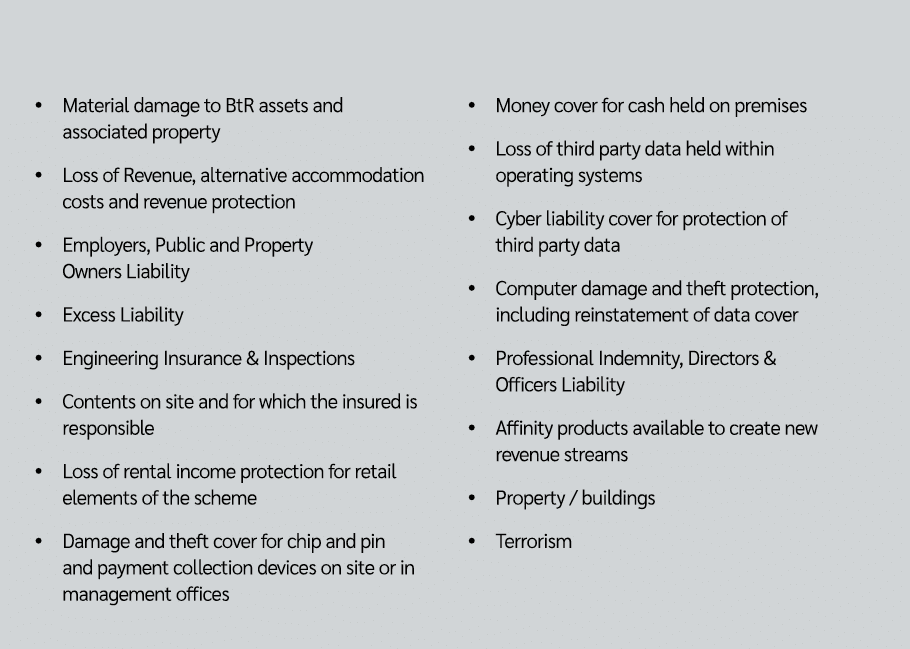 � Material damage to BtR assets and associated property � Loss of Revenue, alternative accommodation costs and revenu...