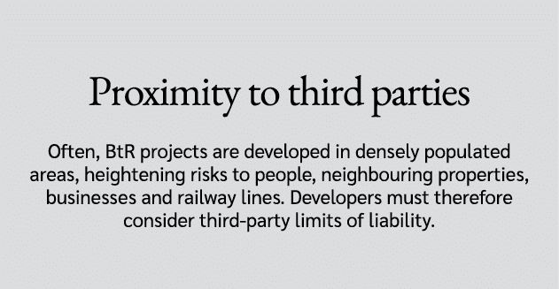 Proximity to third parties Often, BtR projects are developed in densely populated areas, heightening risks to people,...